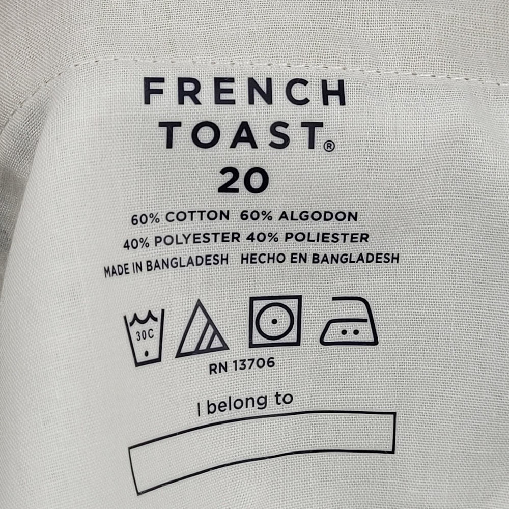 French Toast Kids Relaxed Khaki Pants Size 20‎ Adjustable Waist School Uniform - Picture 4 of 6